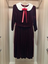 Exclusive "La Veste" for Gucci Vault Burgundy Velvet vintage style Dress