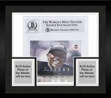 Framed Tim Brown Raiders Signed 1998 Playoff Prestige Hobby #144 BAS 10 Card