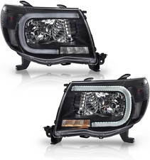 LED DRL Tube Halo Projector Headlights Assembly Front Headlamps, Compatible with