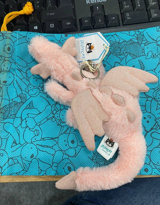 Jellycat Pink Dragon Plush Keychain Bag Charm Soft Mini Collectible Gift NWT