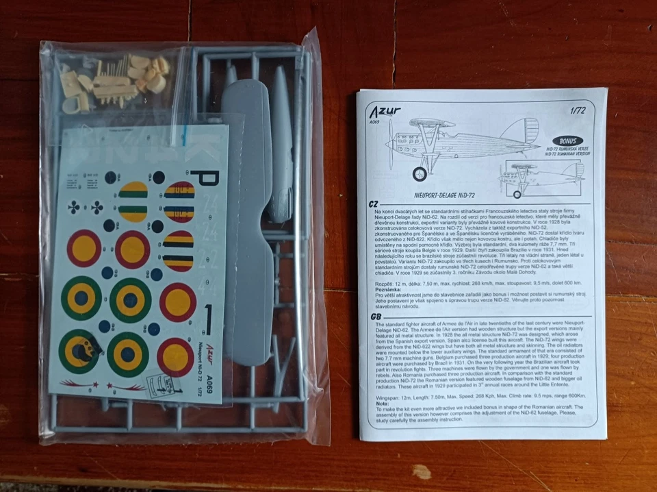 Azur  Nieuport NiD 72 1/72   Sigillato Sealed Belgian Brazil, Romania - Immagine 3 di 3