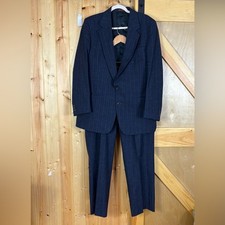 Ralph Lauren Blue Striped Linen Wool 2pc Suit 44/38