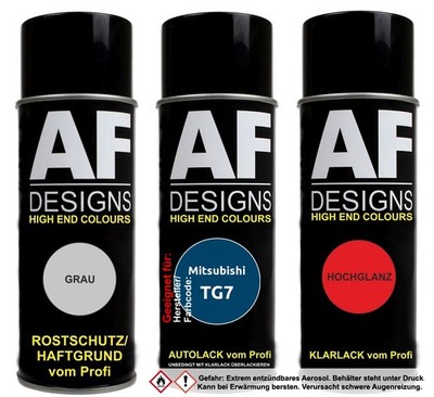 Spraydose Set für Mitsubishi TG7 Sapphire Blue Autolack Klarlack Grundierung Spr