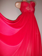 Vtg Olga Bodysilk Long Sweeping Nylon Nightgown S