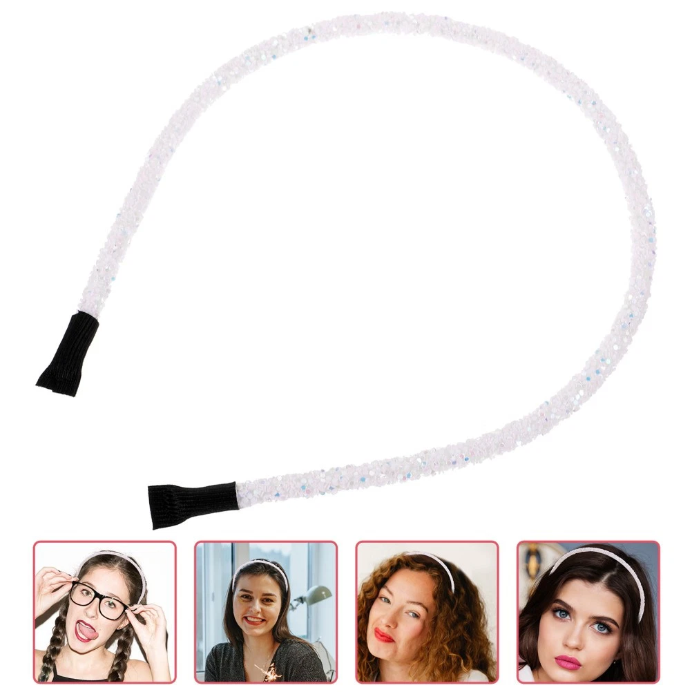 AkoMatial Fascia per capelli alla moda con glitter, antiscivolo