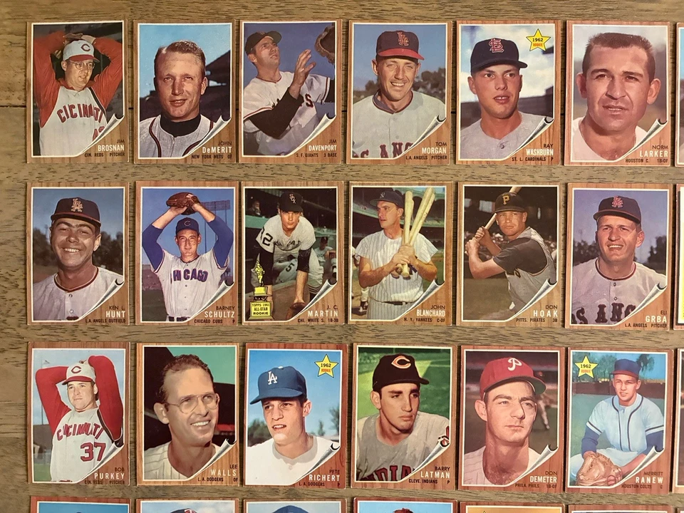 Lote de 50 tarjetas de béisbol 1962 Topps vintage novato estrellas radiocontrol semi-hi # EX-MT EX NÍTIDO Foto 2 de 4