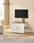 Katzenhaus, Katzenklo-Schrank, Tisch, 70 x 50 x 50 cm, honigbraun-vintageweiß