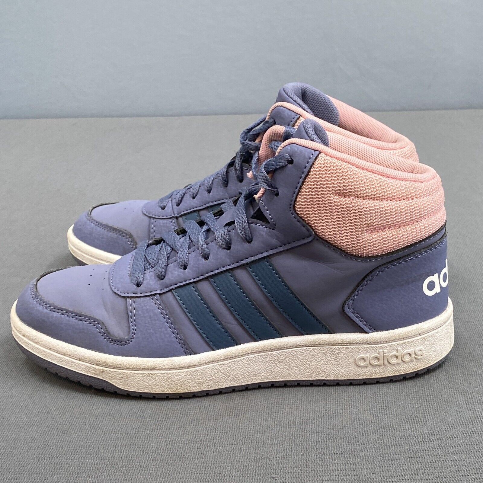 Adidas Hoops Mid Top 2.0 Athletic Sneakers Shoes Youth 6 Purple Pink Basketball thumbnail 5