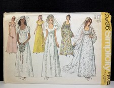 Pattern Vintage 1972 Simplicity 9936 Wedding Bridesmaid 12 Sew Formal Prom READ