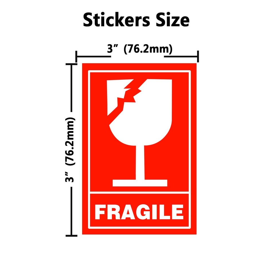 Fragile Sticker Lcd 300 Pcs 3x2 Inch Fragile Glass Stickers Adhesive Handle with Care for ...