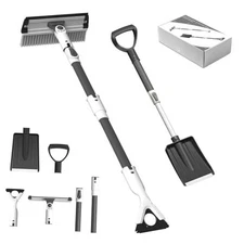 Car Snow Brush and Ice Scraper, 3-in-1 Extendable Snow Shovel with With shovel