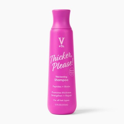 V&Co. Hair Thickening Shampoo with Peptide Technology, 12 Oz. Anti-thinning S...