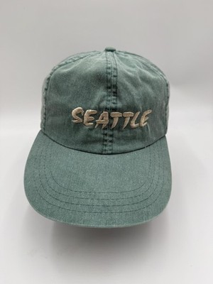 J Hats Seattle Hat Cap Baseball Strap Back Green Mens One Size Twill Embroidered