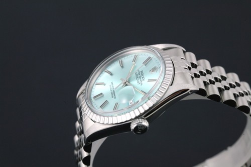 Orologio Vintage Rolex Datejust 16030 Cal 3035 Automatico Uomo Quadrante Blu Ghiaccio Elegante - Foto 5 di 23