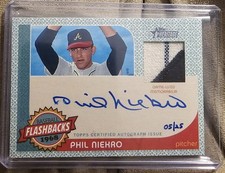 2017 Topps Heritage #FAR-PN Phil Niekro Flashbacks Patch Auto /25 Game Worn 