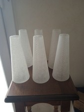 Lot de 5 appliques blanches pour lustre H 19,5 cm