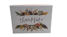 Crown Point Graphics Thankful Greeting Cards Box 15 Count Fall Floral Design