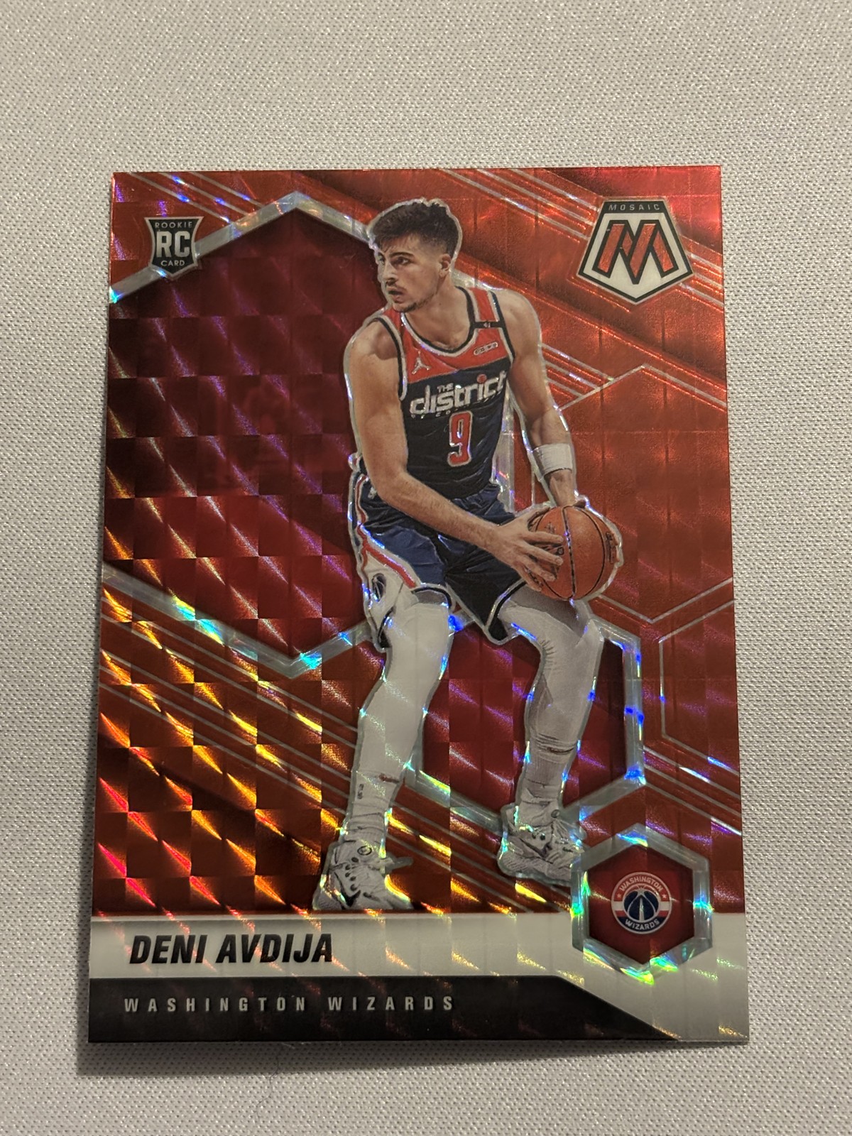 2020-21 Panini Mosaic - Rookie Deni Avdija #217 Red Mosaic Prizm (RC)