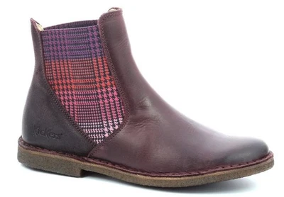 KicKers Bottine Tinto Bourgogne Cuir Upcard Split Coupe 654394-50183 - Photo 1/4