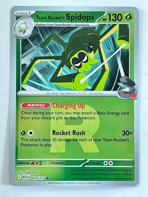 Team Rocket s Spidops 019/217 Reverse Holo R Symbol Ascended Heroes Near Mint NM