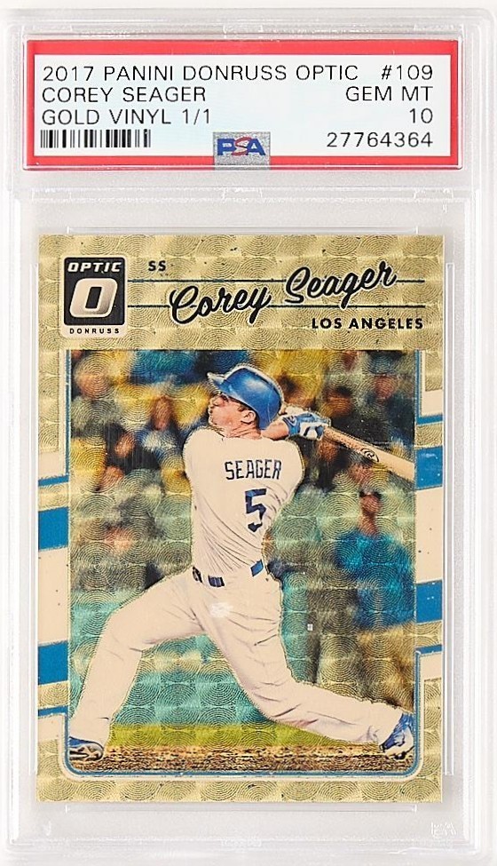 PSA 10 2017 Panini Donruss Optic #109 COREY SEAGER Gold Vinyl Superfractor 1/1