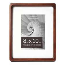 Oak Wood Photo Frame 8x10 Matted to 5x7, Solid Wood Photo Frame with Glass, T...