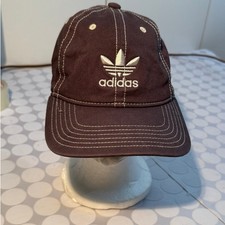 Adidas Originals Womens Trefoil Baseball Cap gray Cotton OSFW Embroidered Y2K