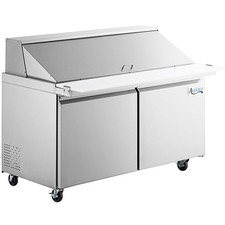 60" 2 Door Mega Top Stainless Steel Refrigerated Sandwich Prep Table