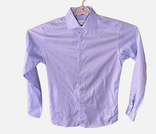 Eton Dress Shirt Mens Size 15 x 34 Slim Blue Cotton Long Sleeve