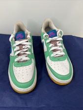 Nike Air Force 1 LV8 BG Shoes Big Kids SZ 7Y White/Green Abyss FJ4613-100