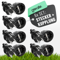 Greate 6X Schutzkontakt Stecker & Kupplung - Schutzkontaktstecker & Kupplung