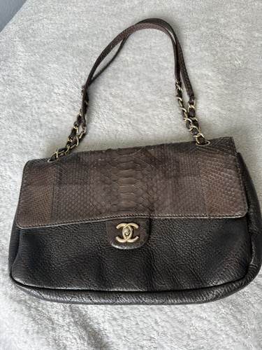 Authentic 2011 Chanel Soho Mixed Medium Python & Caviar Flap Bag Collector’s 💎