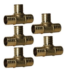 XFITTING 1 inch x 1 inch x 1 inch Pex Tee, Pex B Crimp Version 23-1-3 5X, 5 P...