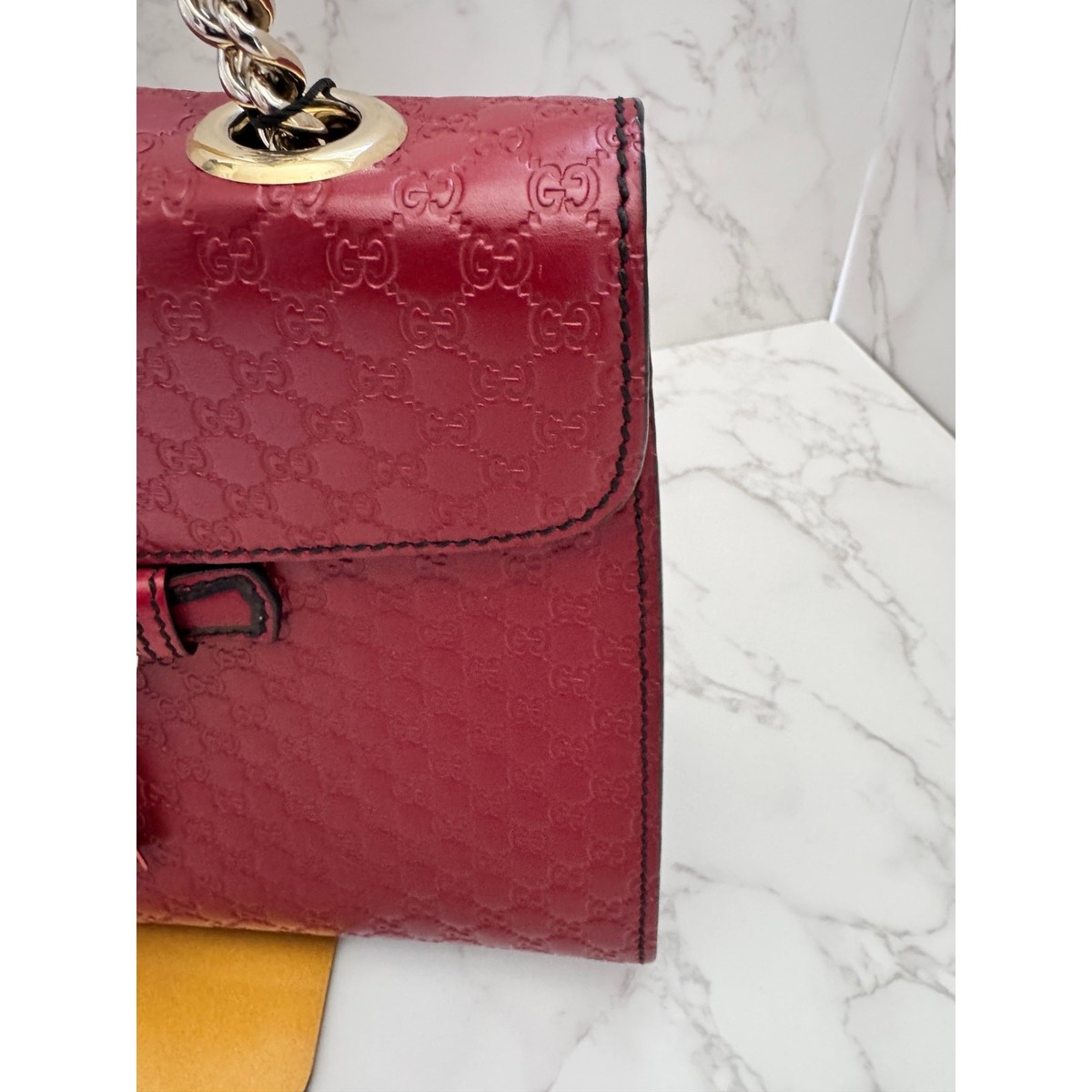 GUCCI ミディアム　エミリー　グッチシマ　ショルダーバッグ Stunning Gucci Microguccissima Emily Chain Shoulder Bag. Excellent