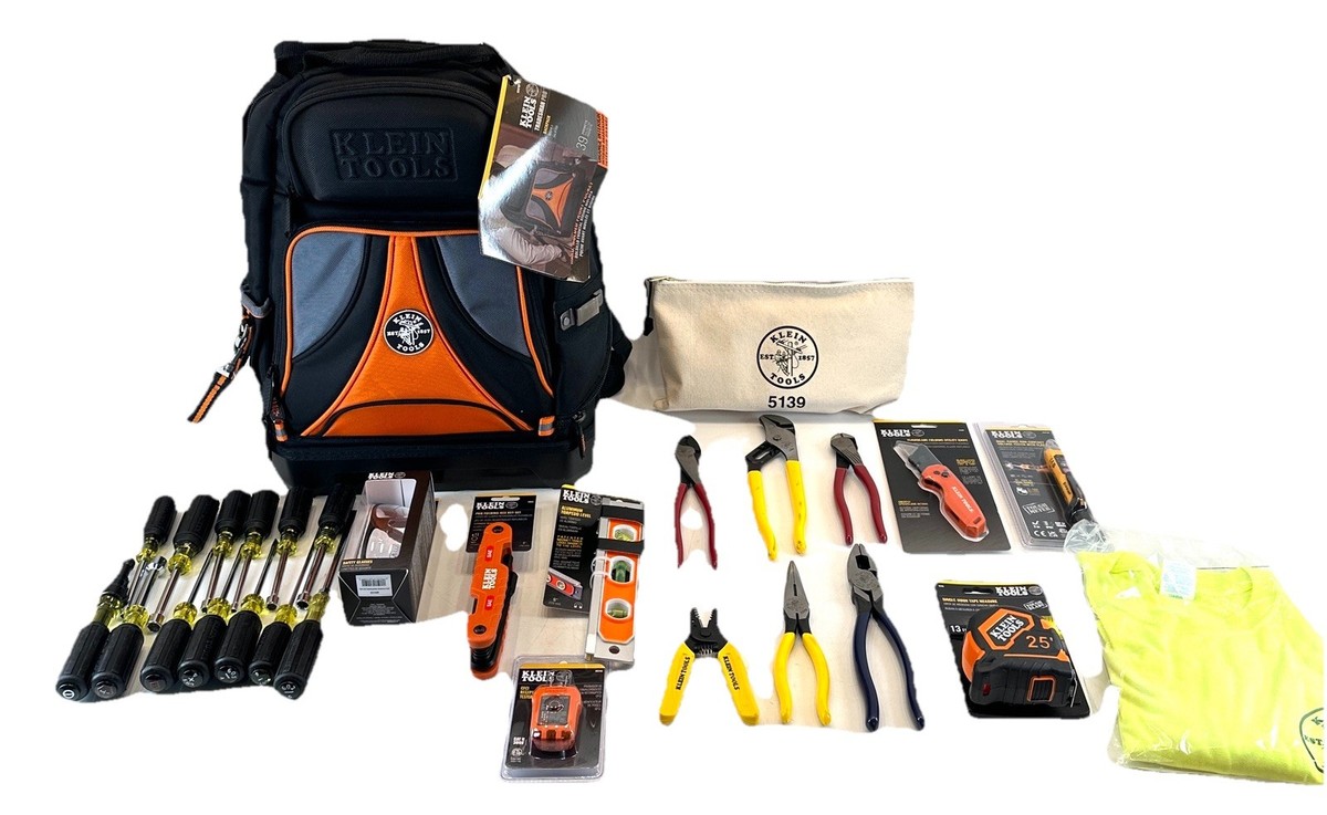 Klein Tools 28 Piece Electrician's Tool Kit W/ Backpack Model