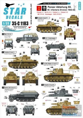 SRD35C1183 1:35 Star Decals - Fall Blau and Stalingrad #1: Panzer Abteilung 60
