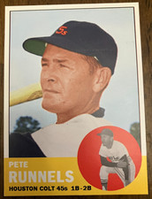 HOUSTON COLT .45s: Pete Runnels Custom Modern 1963 Style Art Card