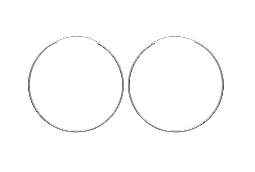 Créoles fines 6cm argent 925 boucles d'oreilles grandes lisses femme