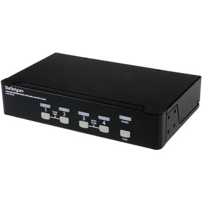 StarTech 4 Port DVI + USB KVM Switch with Audio, KVM switch, USB 2.0 Hub, 2