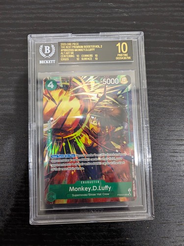 Monkey D. Luffy 2025 One Piece PRB02-005 Alt Art BGS 10 Black Label POP 2