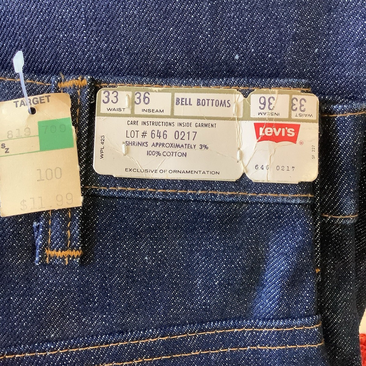 Vintage LEVI'S 646-0217 1970's DEADSTOCK NWT BELL BOTTOMS