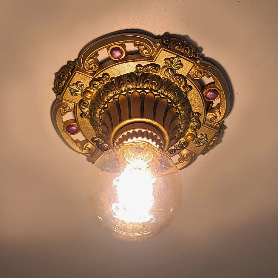 Lámpara empotrada antigua vintage RIDDLE - inspirada en Fleur de Lis Nueva Orleans Foto 3 de 4