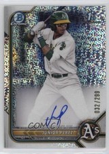 2022 Bowman Chrome Prospect Speckle Refractor 32/299 Junior Perez Auto 10h2