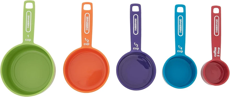 Juego de 5 tazas medidoras con cuchara de café, medición de anidación de plástico duradero Foto 4 de 4
