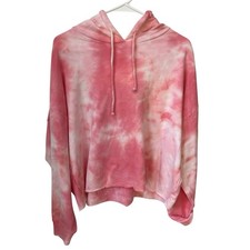 Free People Movement Work It Out Hoodie Sweatshirt Womens Large Pink Tie Dye New