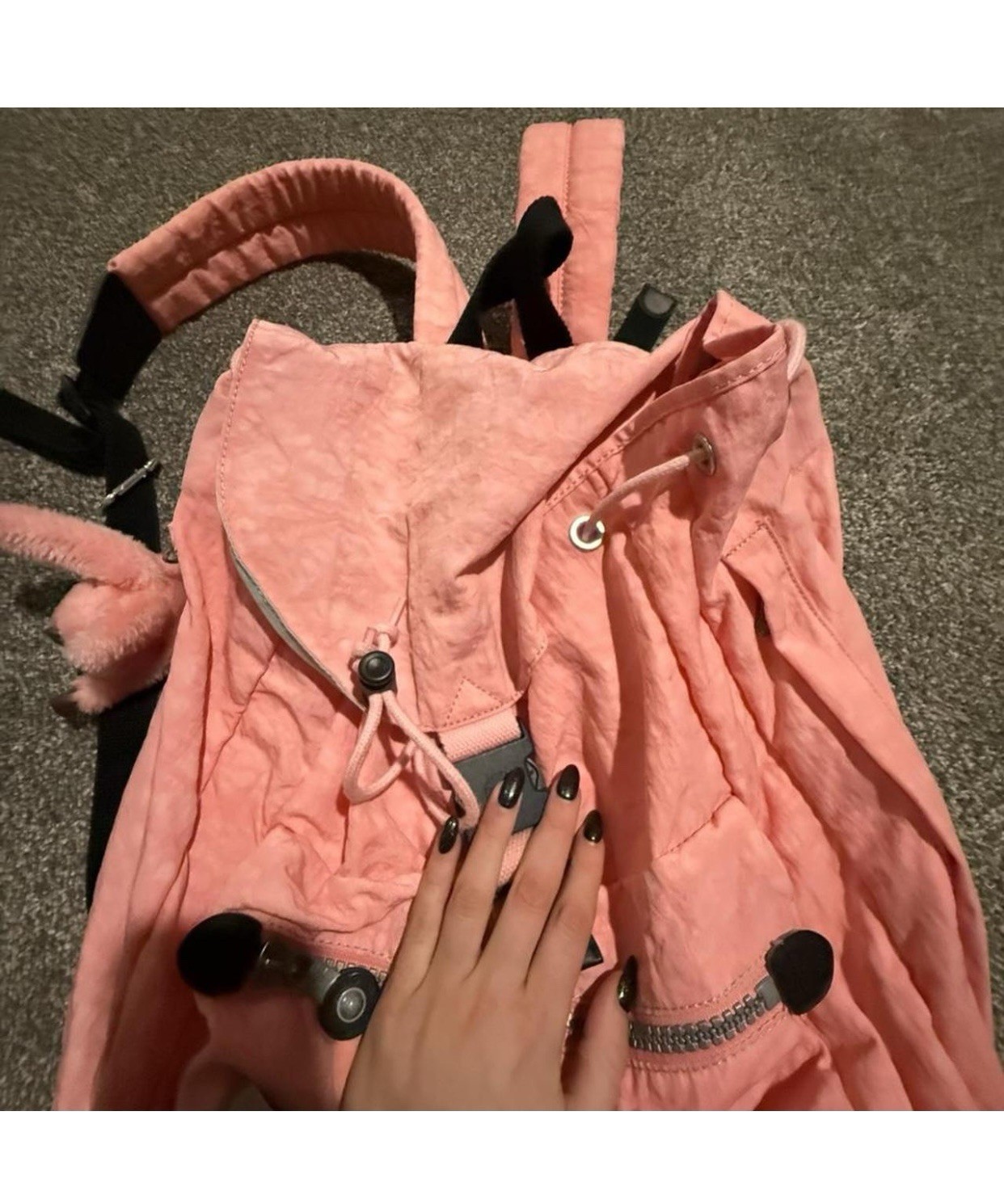 Kipling Pink Nylon Backpack w/ Monkey Keychain-EU… - image 4