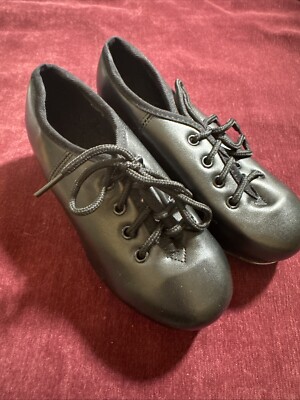 Child Black Tap Shoes Lace up Dance for Girls and Boys Bokimd