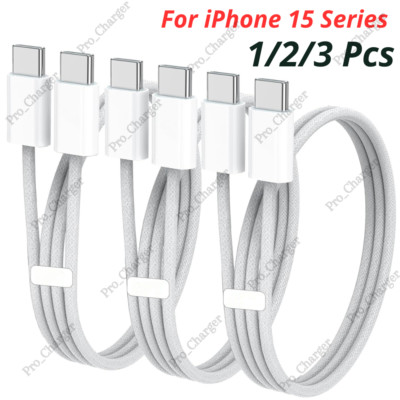 Braided USB C to Type C Cord PD Fast Charger Cord For Android iPhone 15 Pro Plus