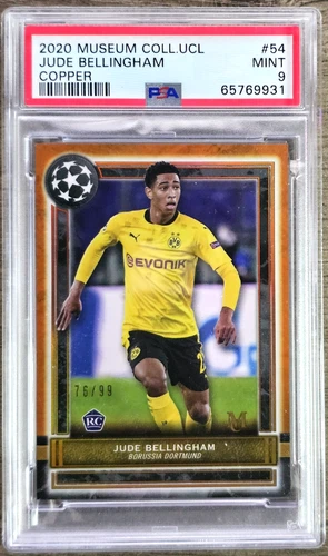 2020-21 Topps Museum Collection UCL #54 Jude Bellingham RC Copper /99 PSA 9