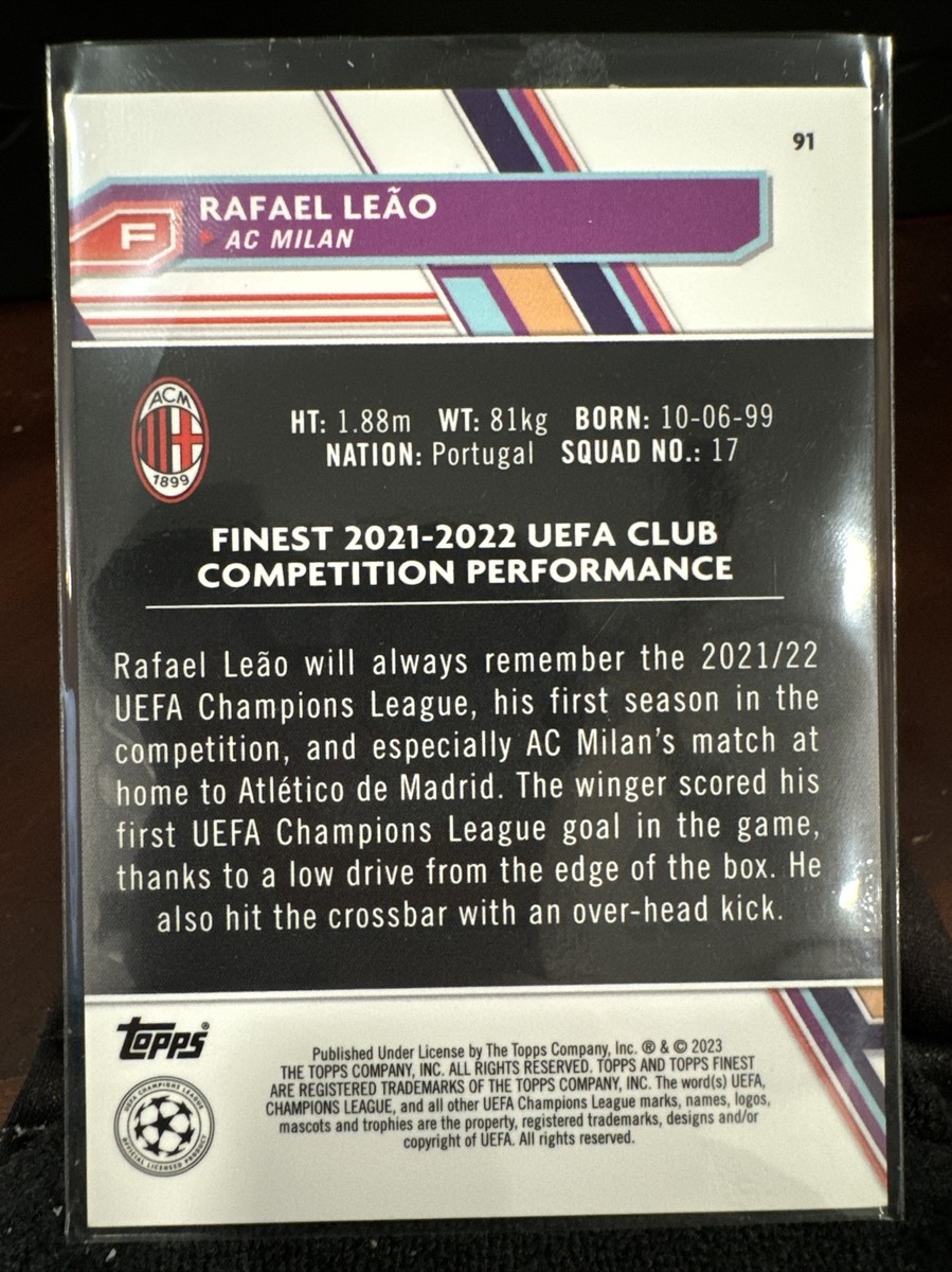 Rafael Leao 2022-23 Topps Finest UEFA /75 | eBay